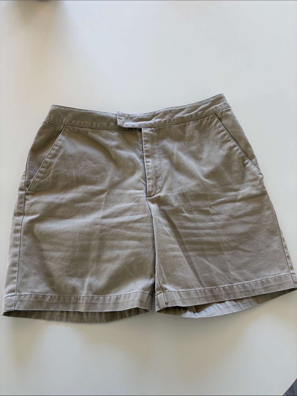 Vintage Jacob Womens Light Khaki Flat-Front Shorts